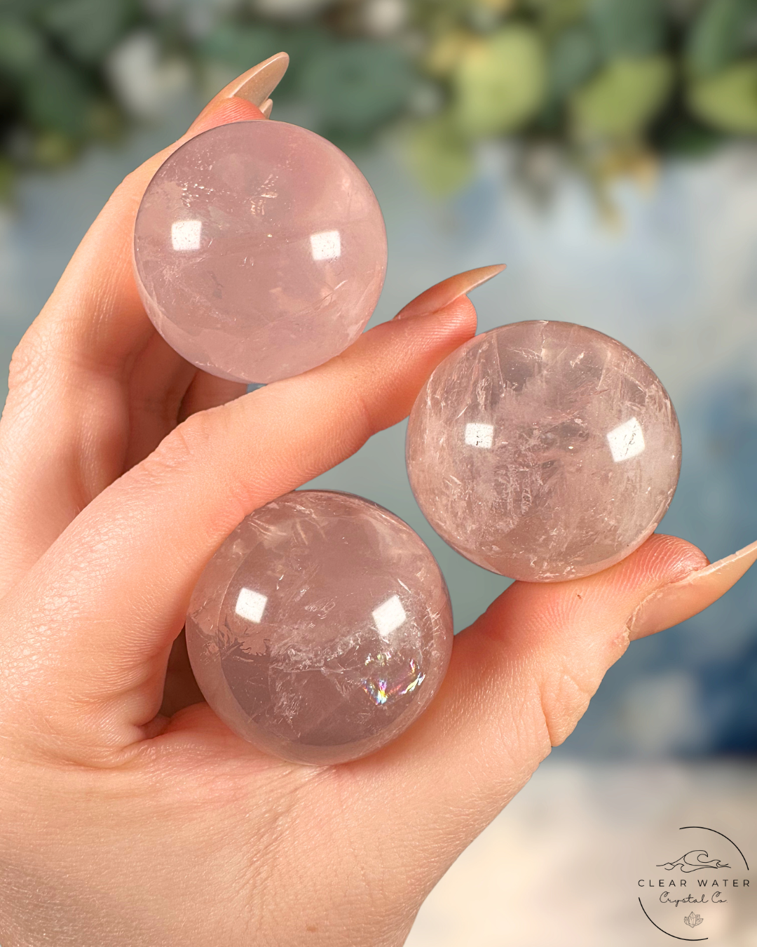 Brazilian Rose Quartz Spheres: Gentle Love, Starry Secrets