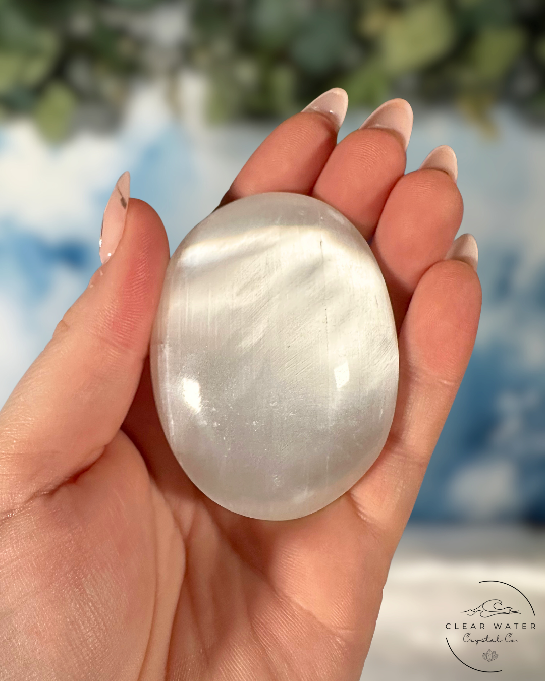 Satin Spar Palmstones: Serene Clarity