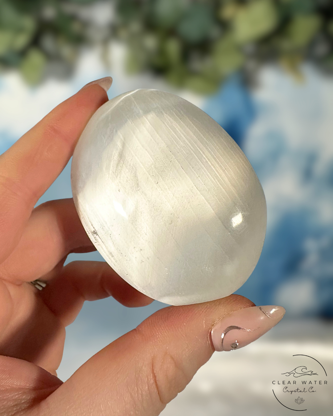 Satin Spar Palmstones: Serene Clarity