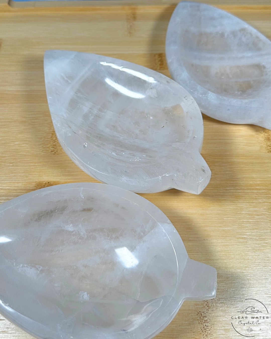 Clear Quartz Leaf Bowls
