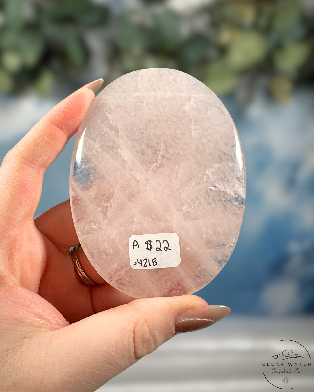 Extra Large Madagascan Rose Quartz Palmstones: Love's Embrace