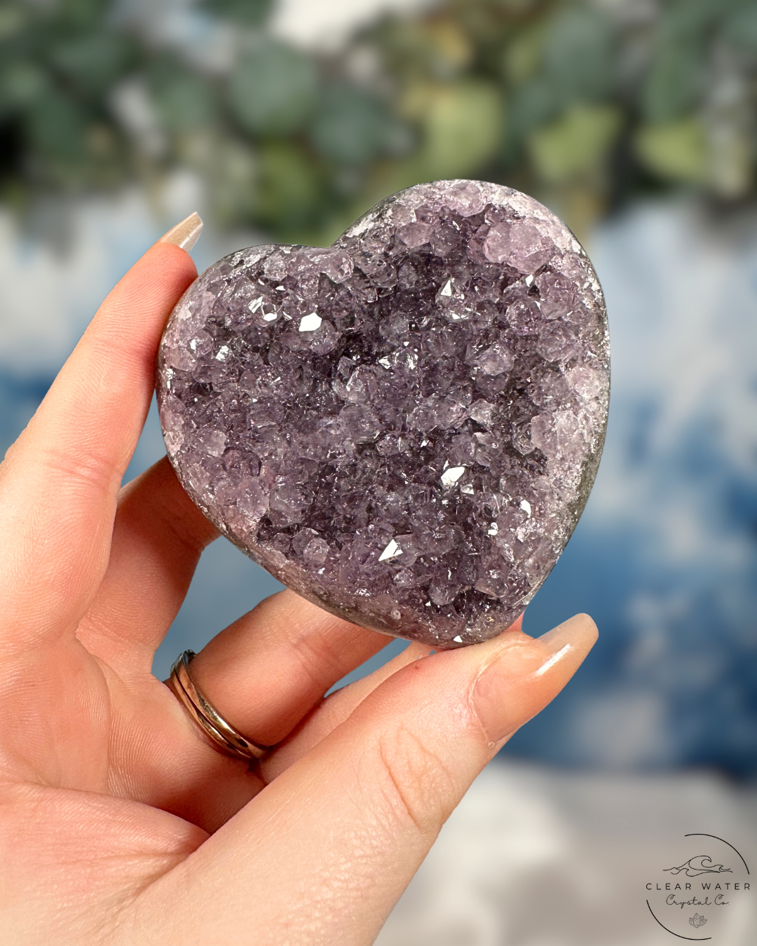 Uruguayan Amethyst Heart Carvings