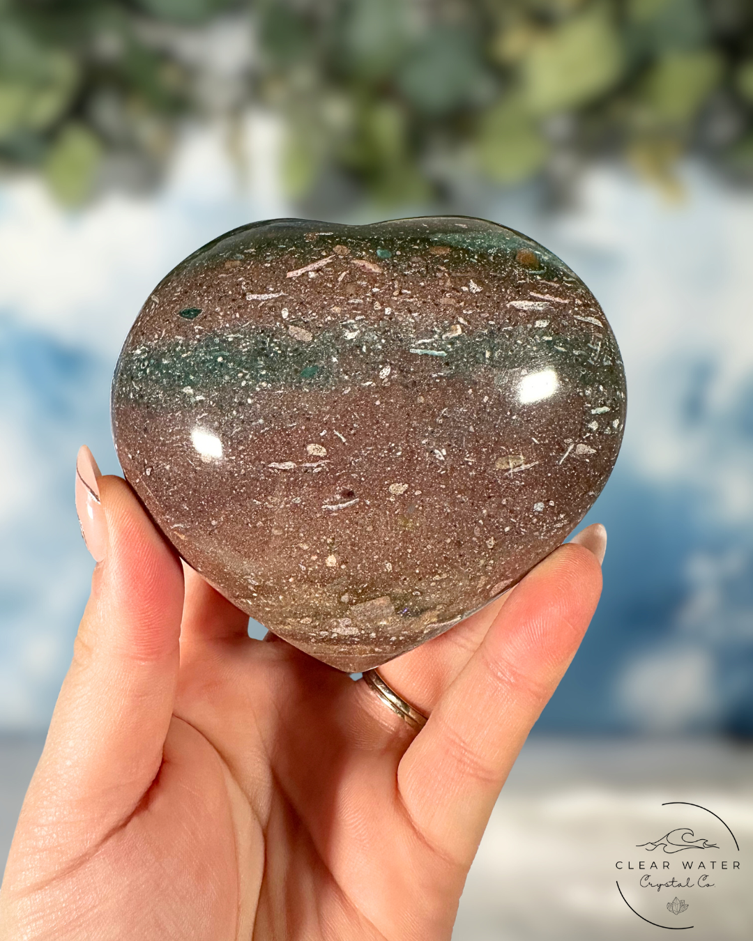 Large Sea Jasper Heart