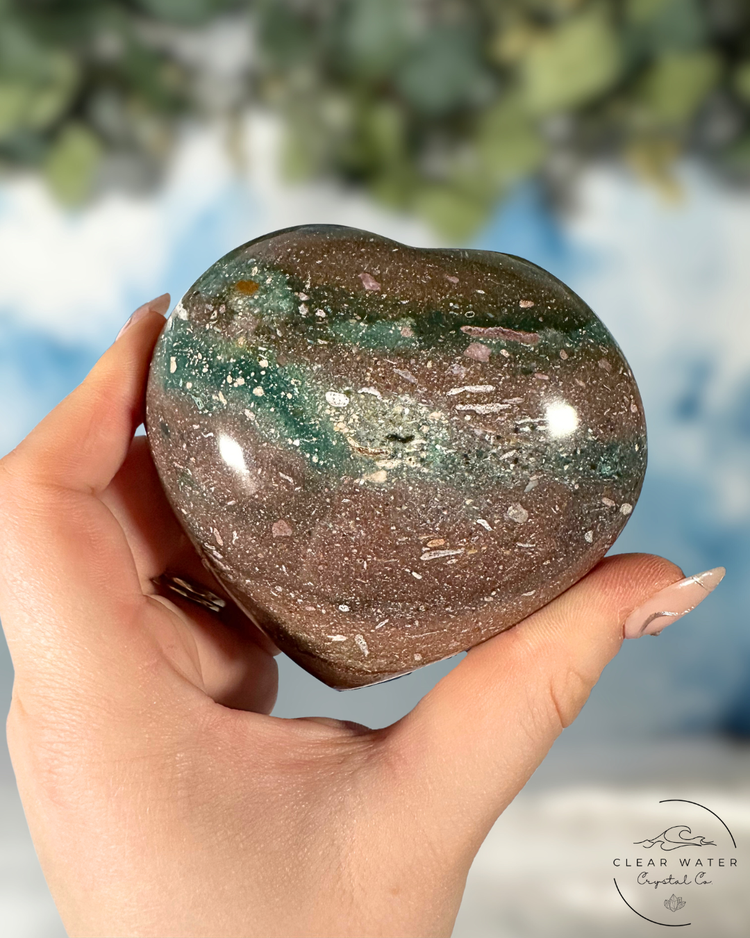 Large Sea Jasper Heart