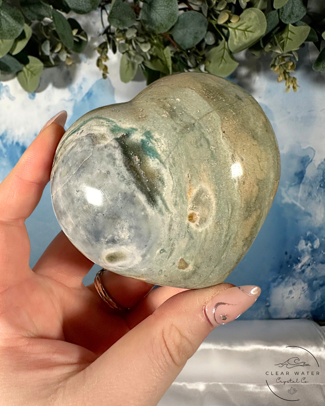 Large Sea Jasper Heart