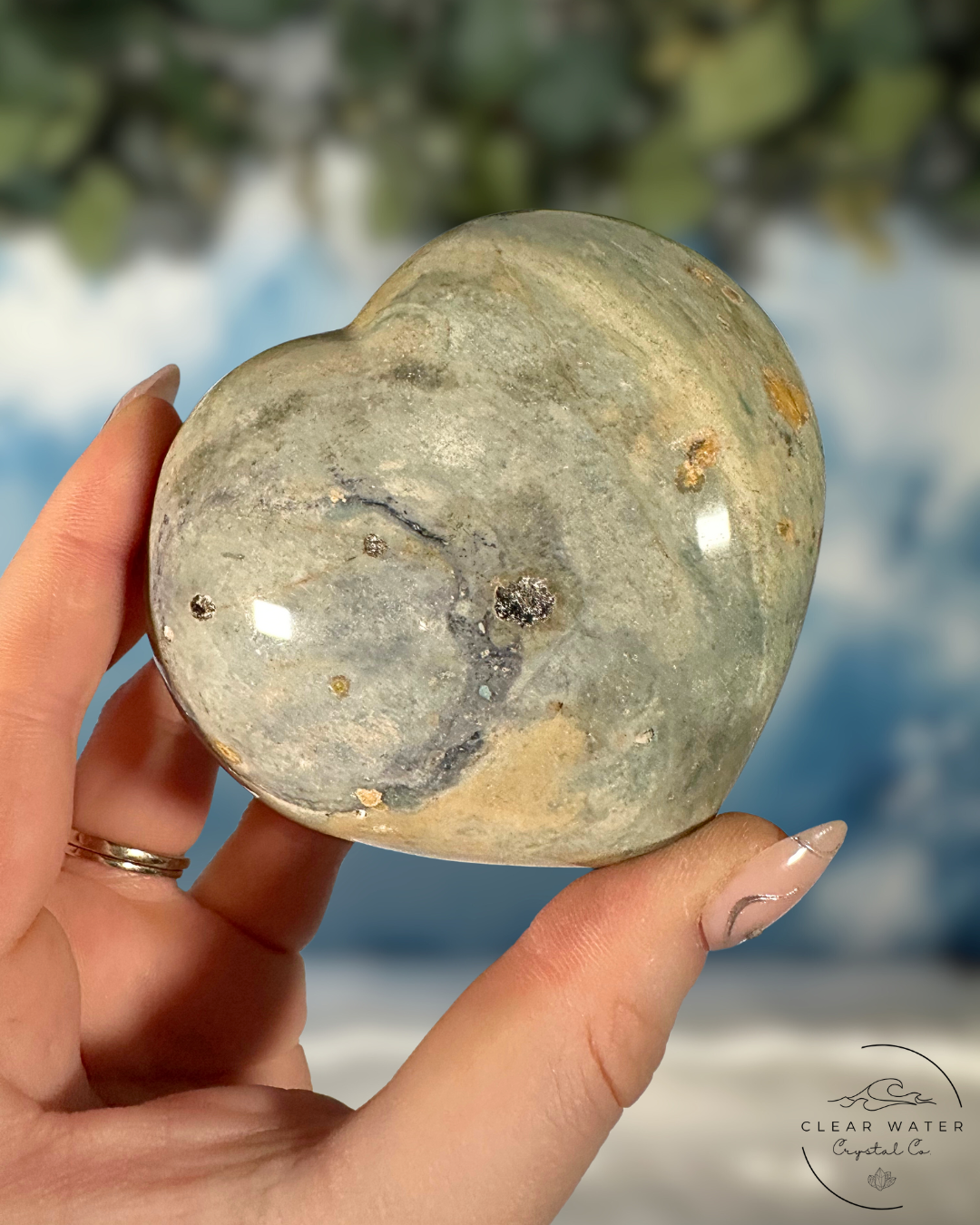 Large Sea Jasper Heart