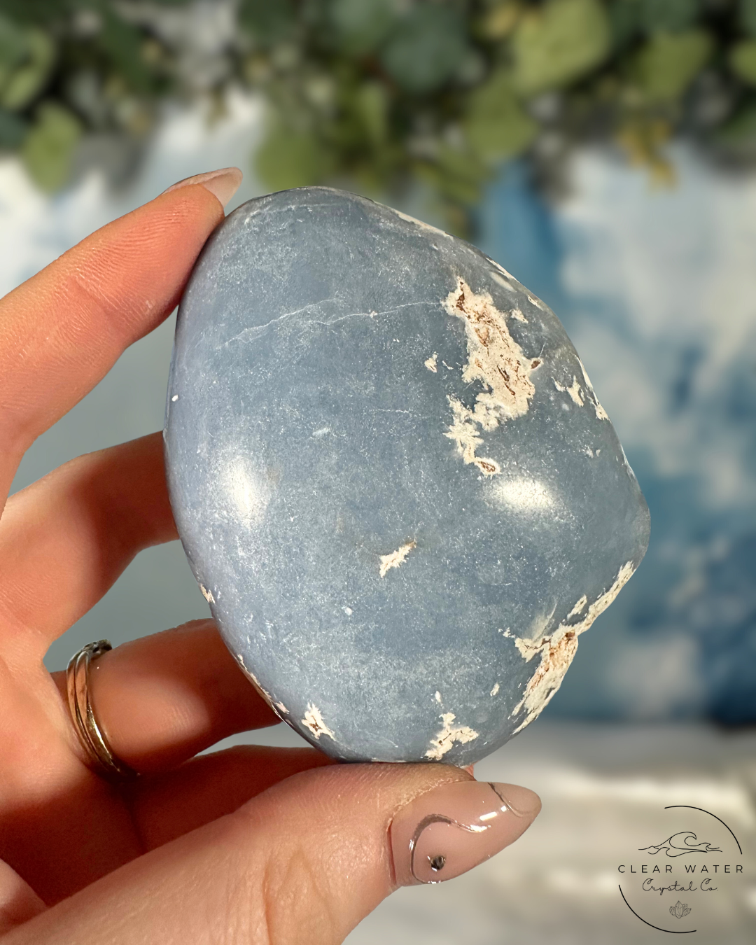 Top Polished Angelite Freeform: Ethereal Connections