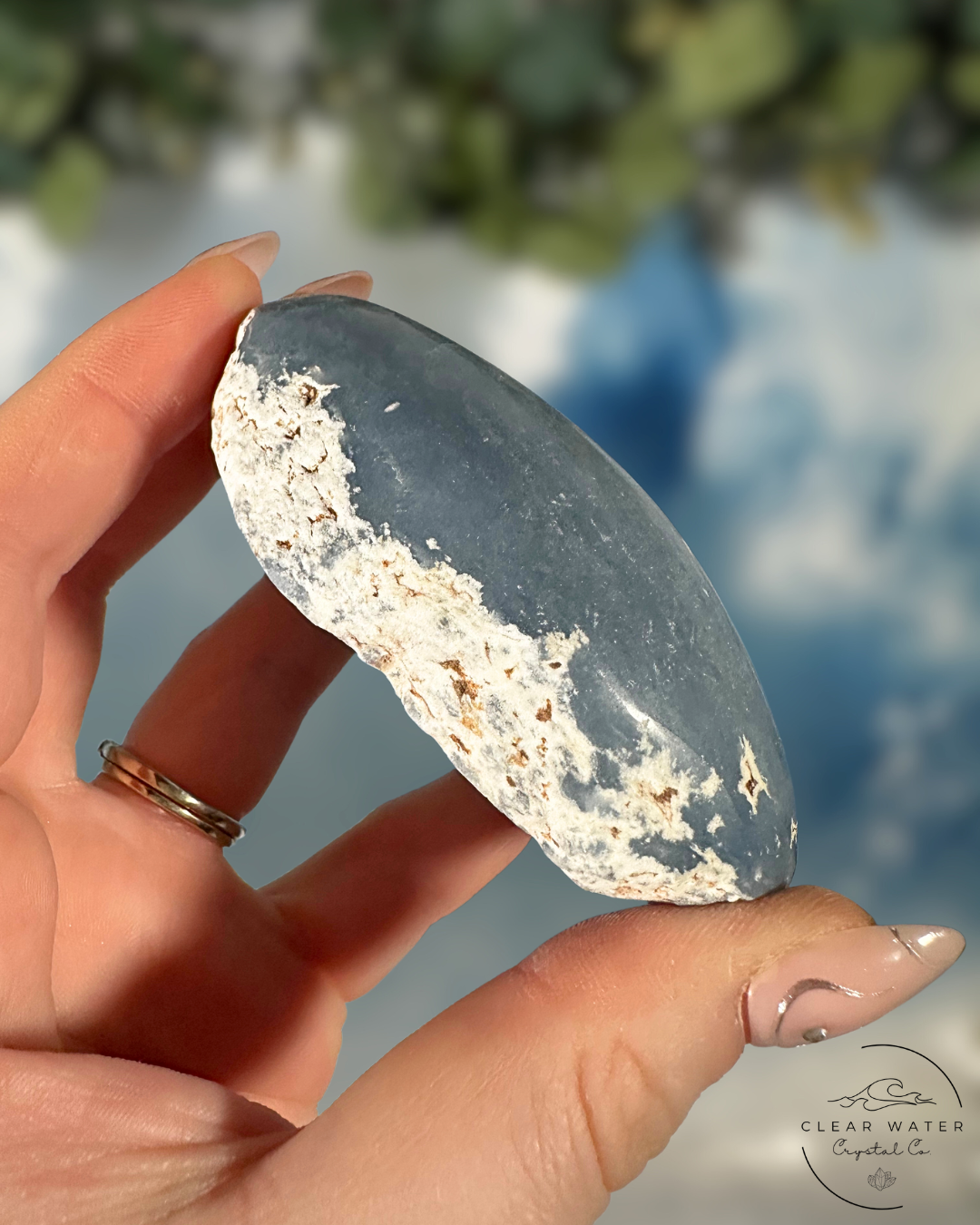 Top Polished Angelite Freeform: Ethereal Connections