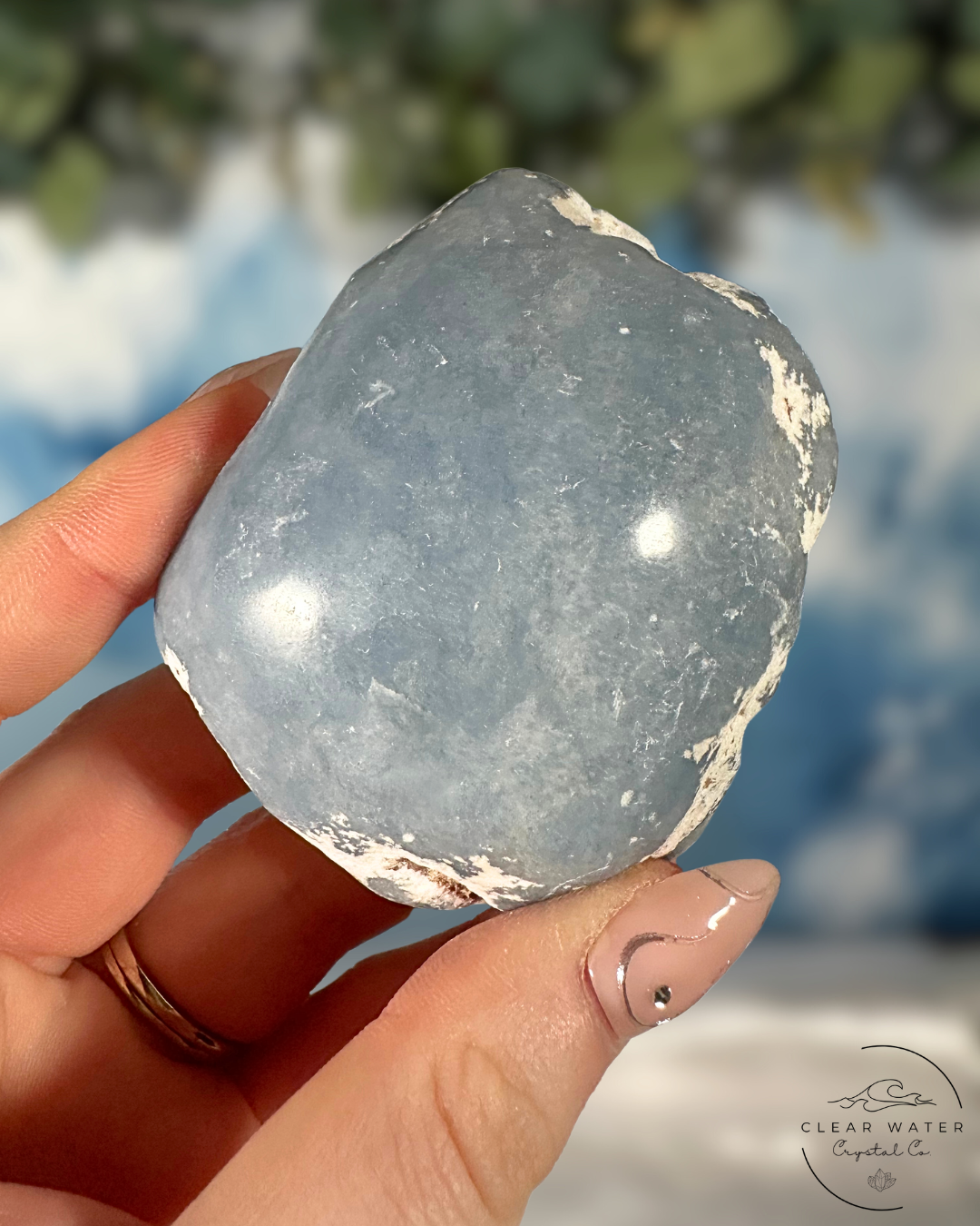 Top Polished Angelite Freeform: Ethereal Connections