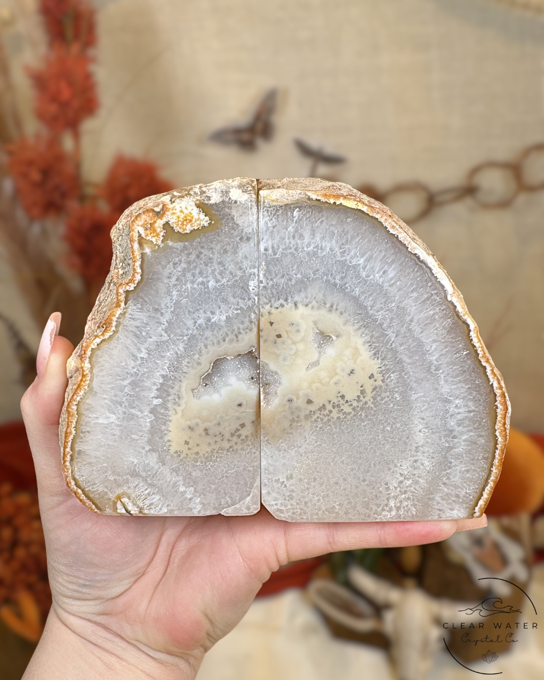Druzy Agate and Quartz Bookends- Brazil