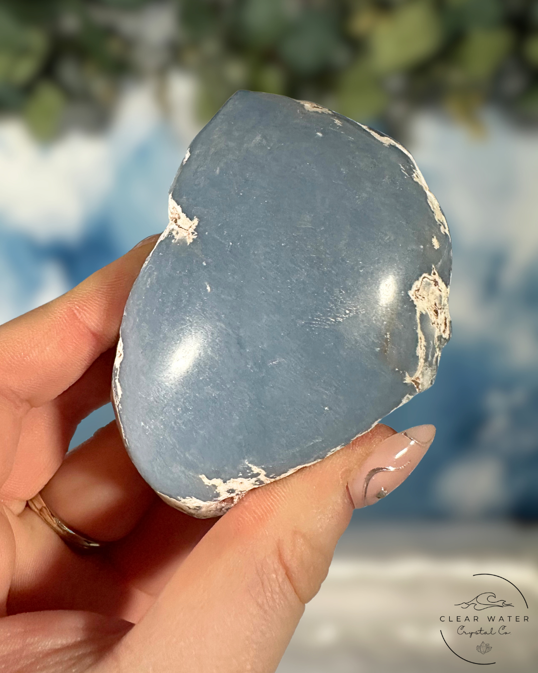 Top Polished Angelite Freeform: Ethereal Connections
