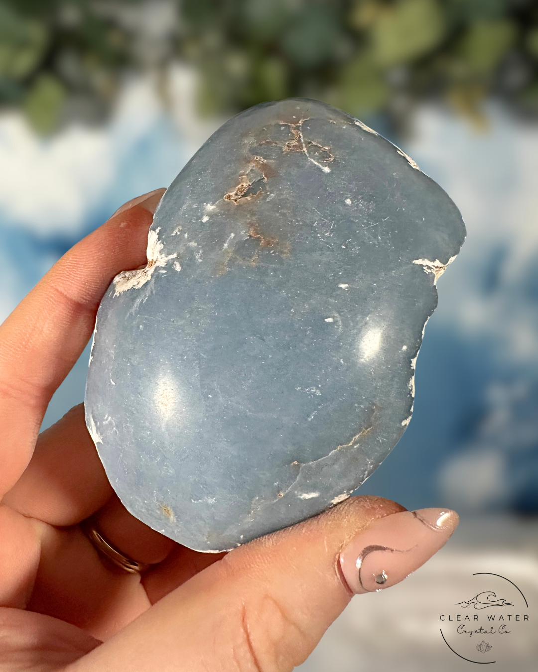 Top Polished Angelite Freeform: Ethereal Connections