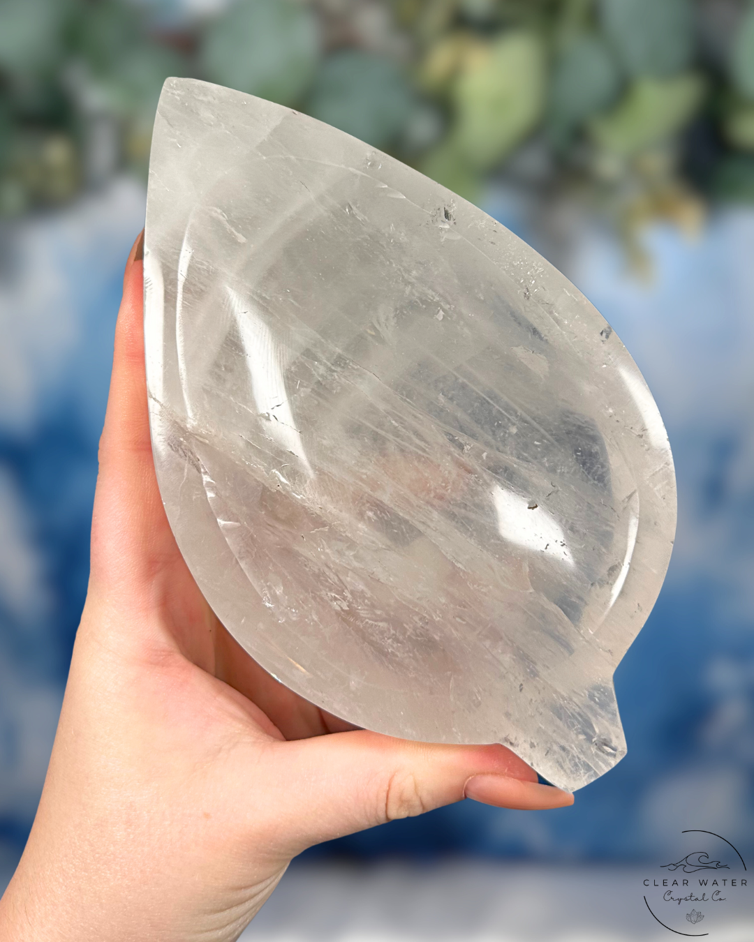Clear Quartz Leaf Bowls