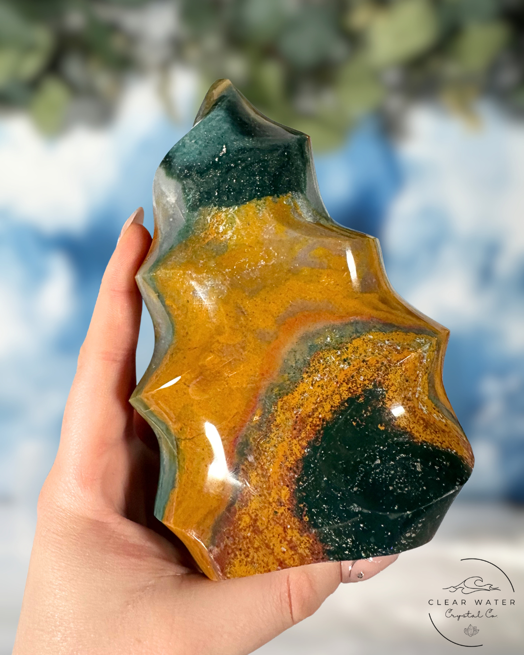 Madagascar Sea Jasper Flames: Dancing Waves of Tranquility