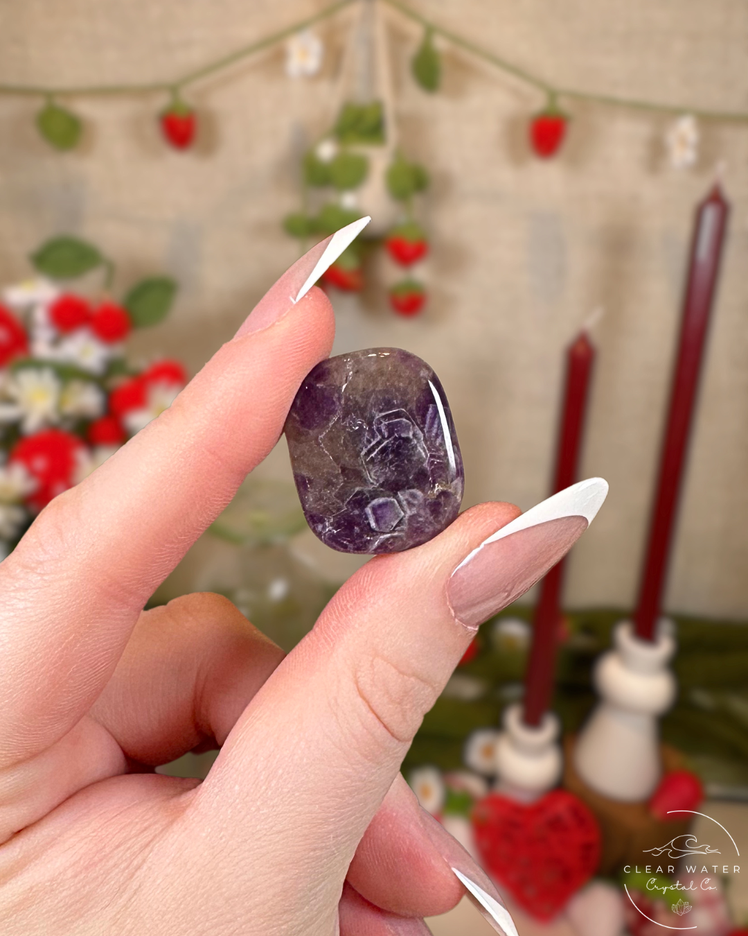 Chevron Amethyst Mini Pocket Stone