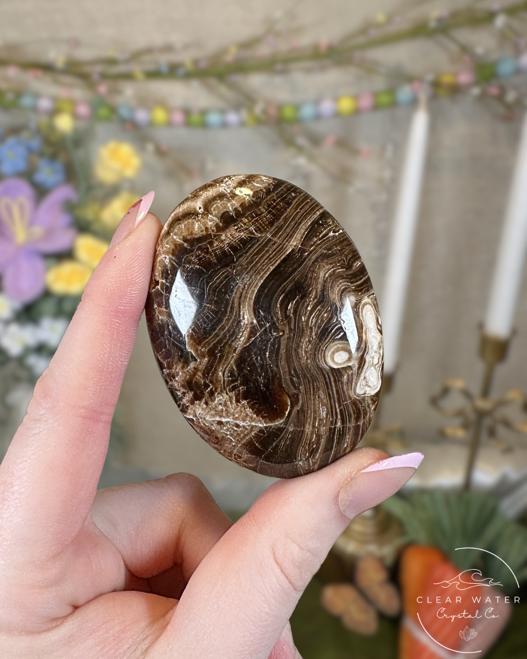 Chocolate Calcite Palmstones – Pakistan