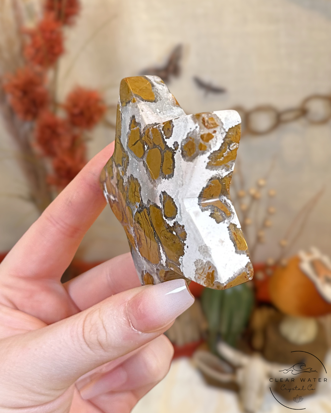 Brecciated Jasper Star Carving- Indoneisa