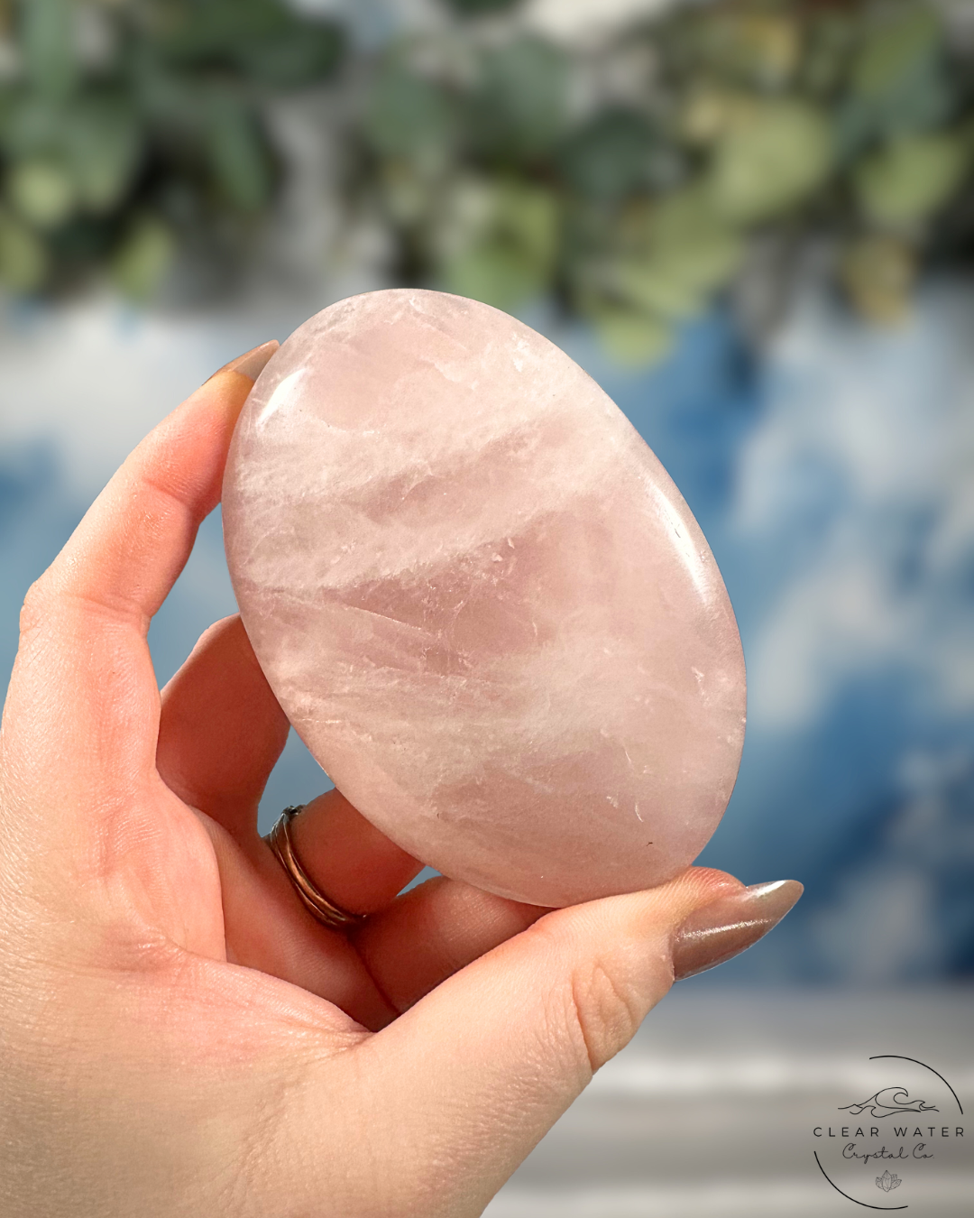 Extra Large Madagascan Rose Quartz Palmstones: Love's Embrace