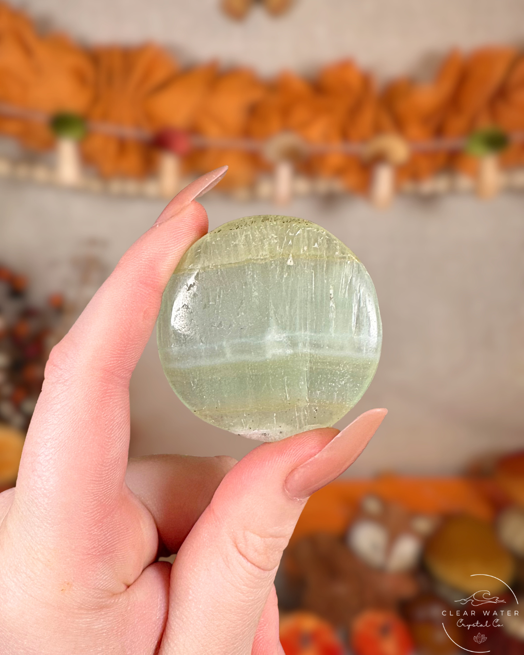 Meadow Mist: Pistachio Calcite Flatstone