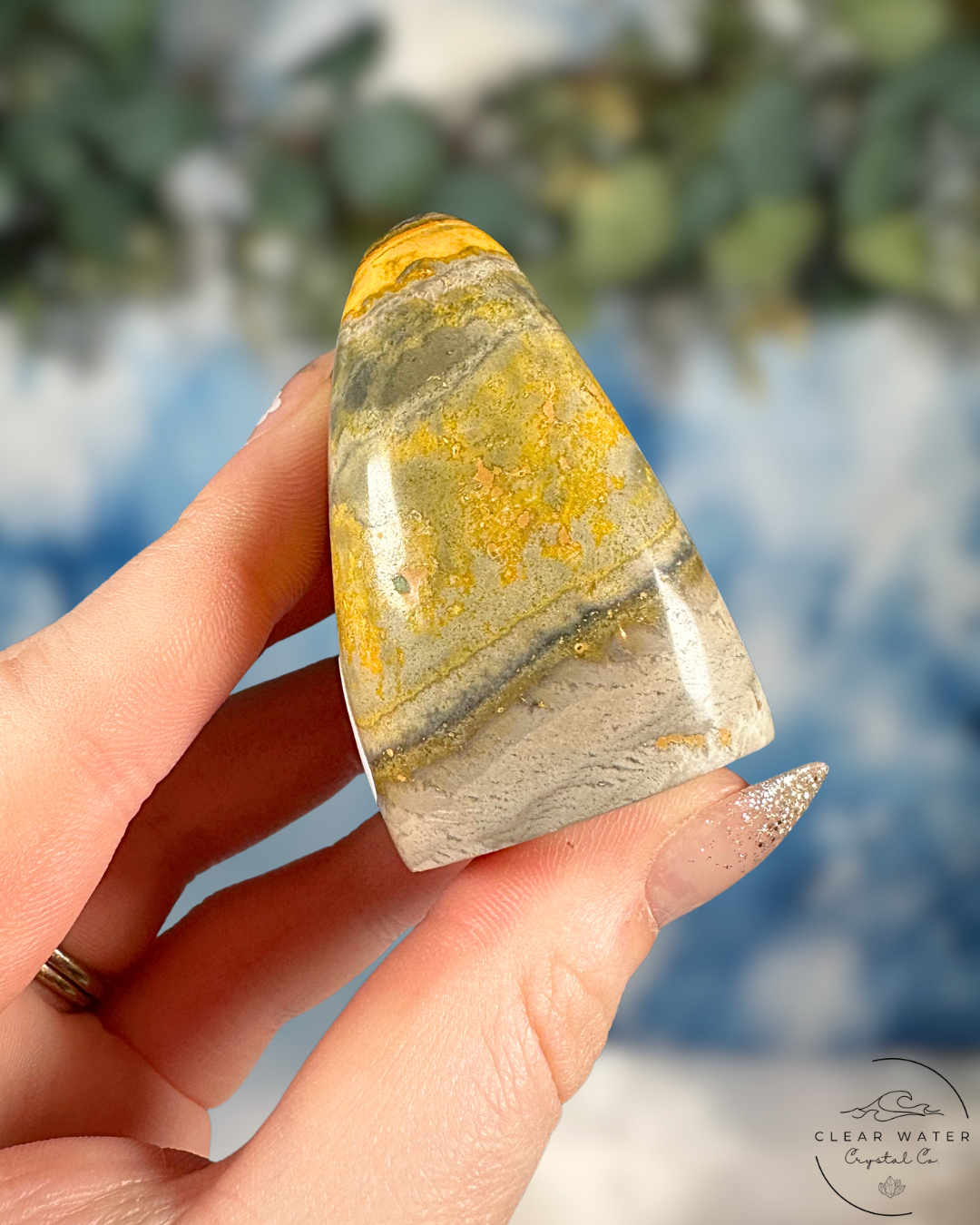 Indonesian Bumblebee Jasper Freeform: Vibrant Volcanic Art