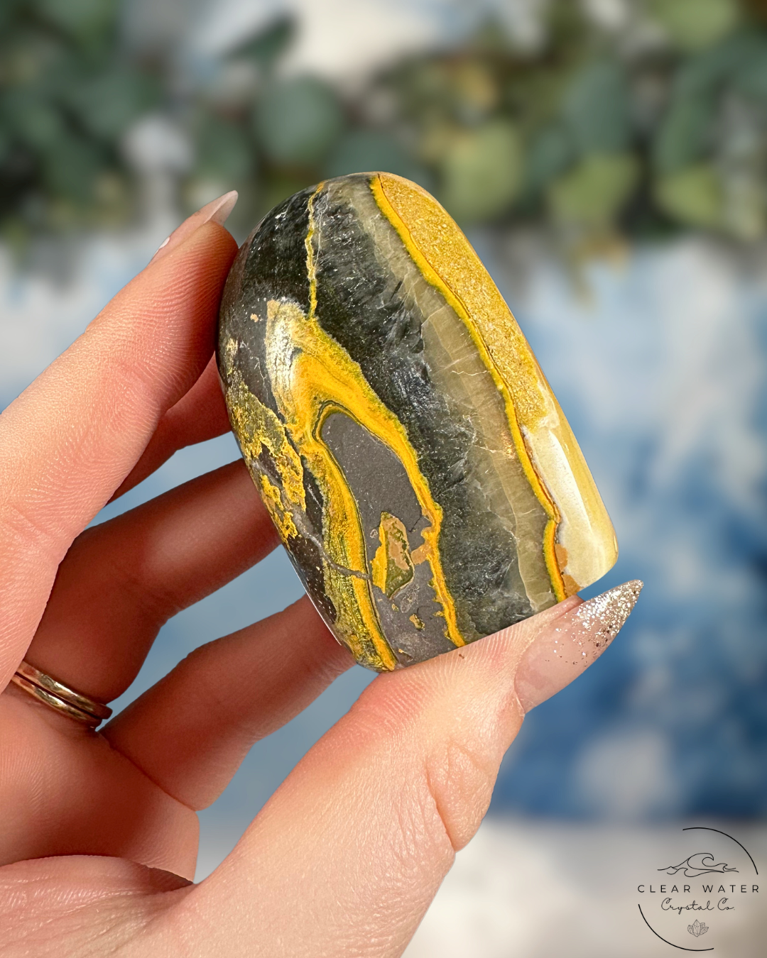 Indonesian Bumblebee Jasper Freeform: Vibrant Volcanic Art