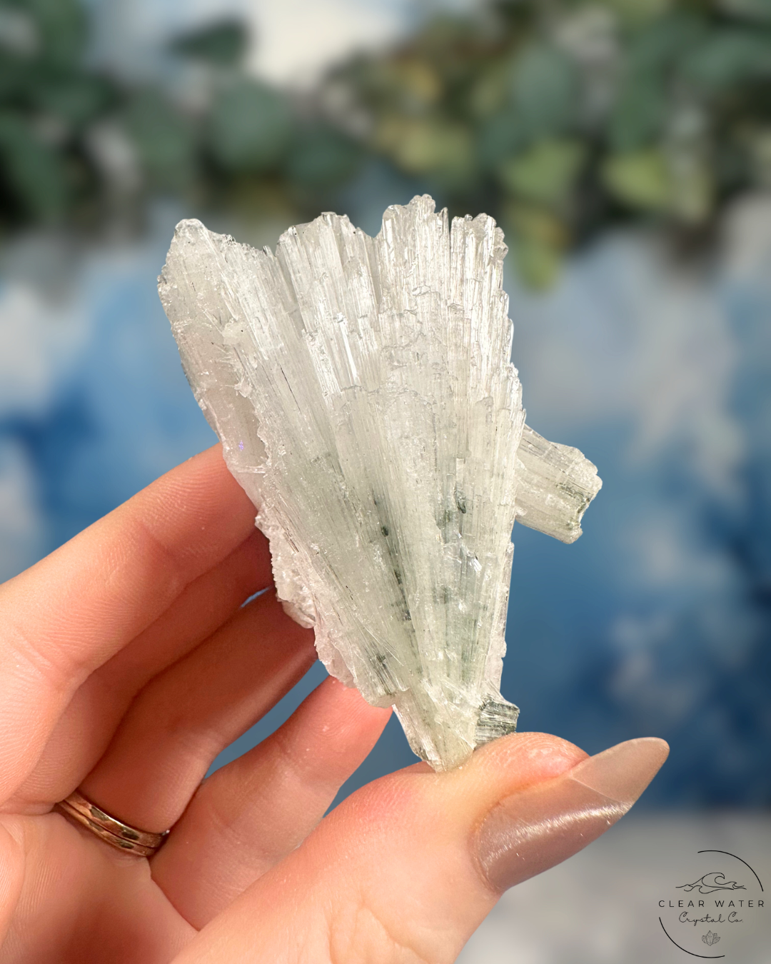 Scolecite Spray Specimen - Silky Radiance & Gentle Flow