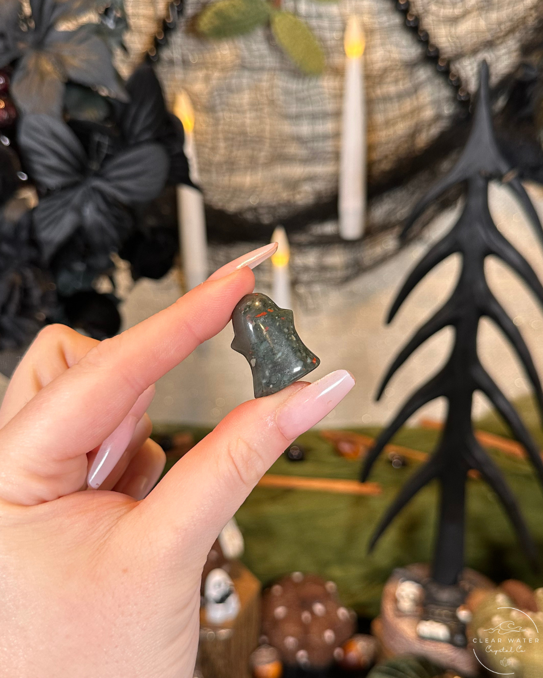 Mini Bloodstone Ghost Carving