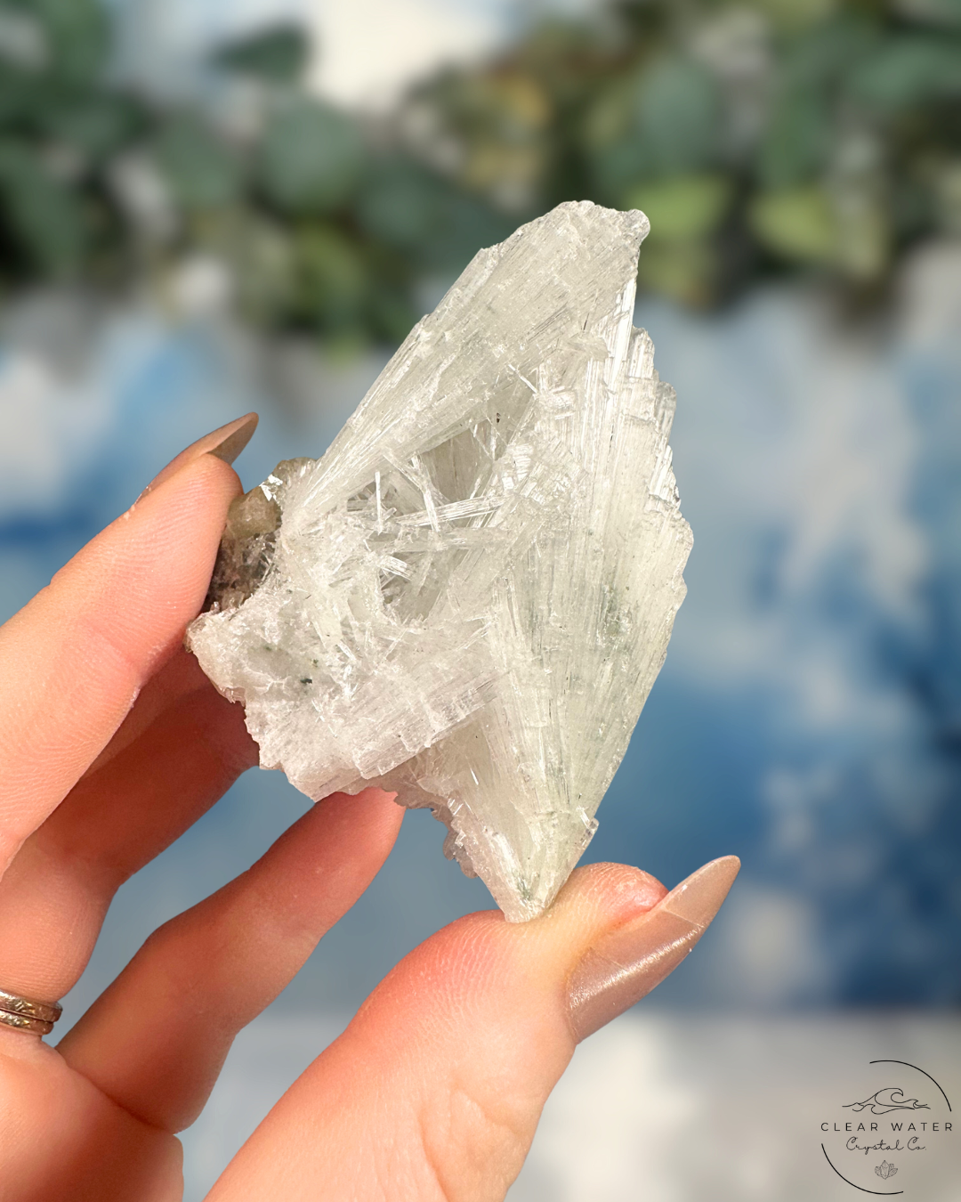 Scolecite Spray Specimen - Silky Radiance & Gentle Flow