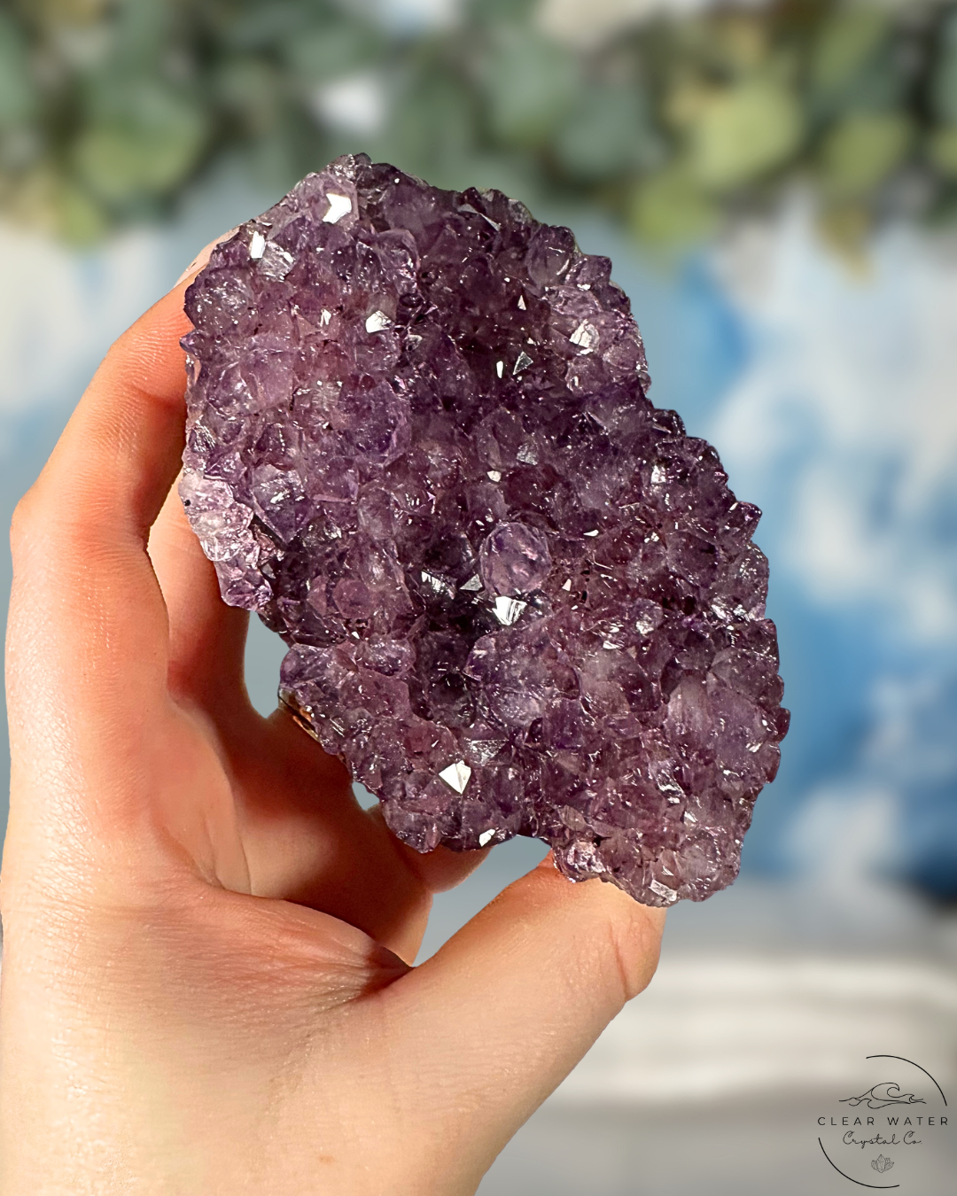 Uruguayan Amethyst on Custom Stand: Blackberry Fields