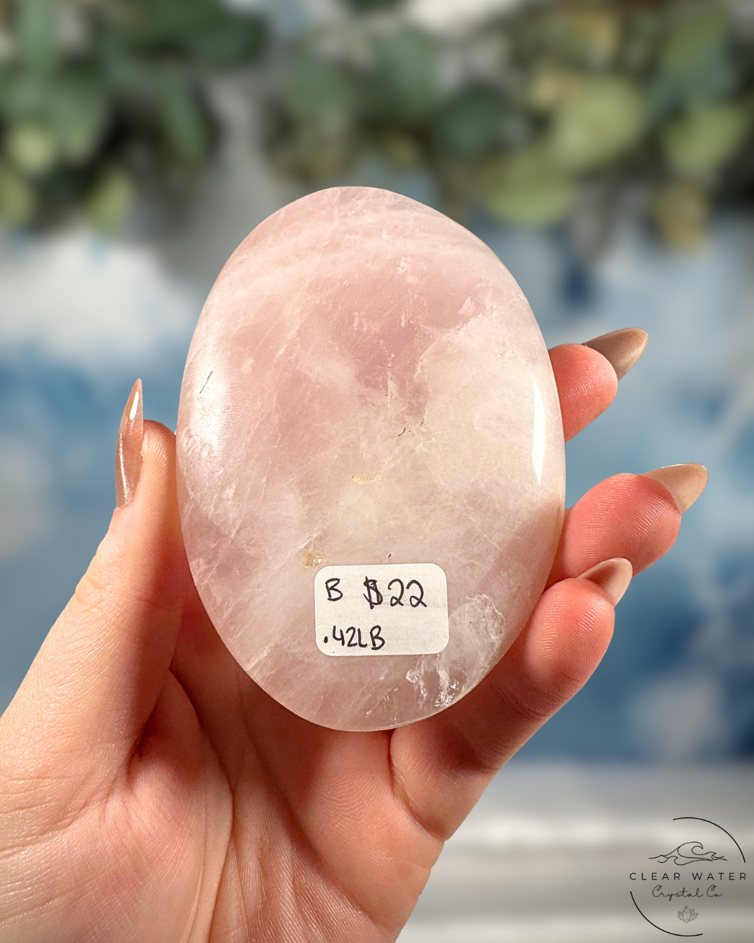 Extra Large Madagascan Rose Quartz Palmstones: Love's Embrace