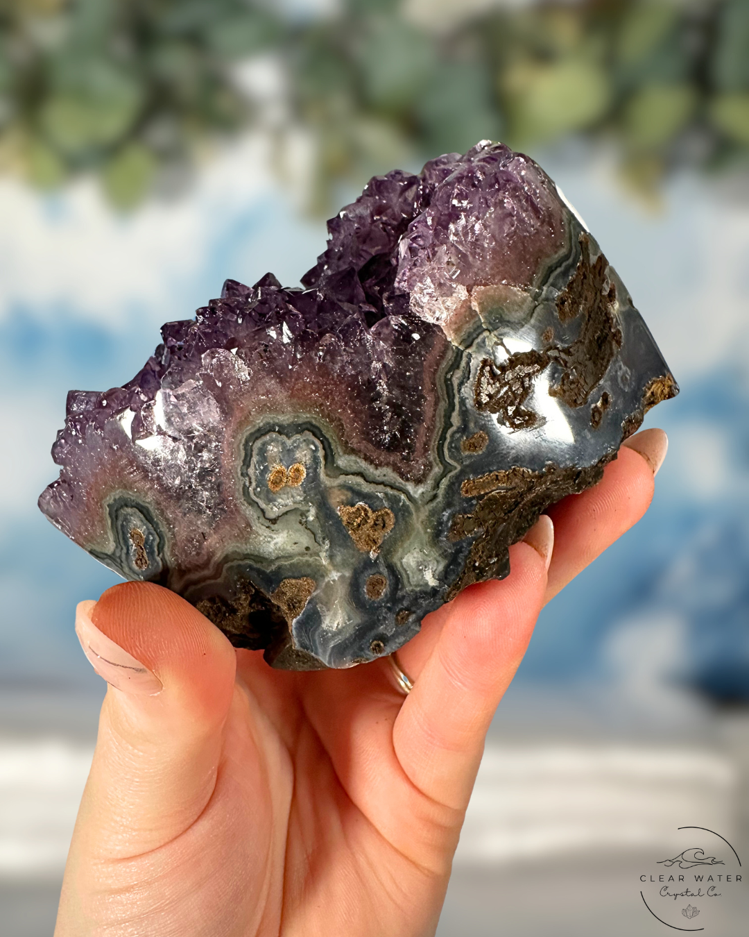 Uruguayan Amethyst on Custom Stand: Blackberry Fields