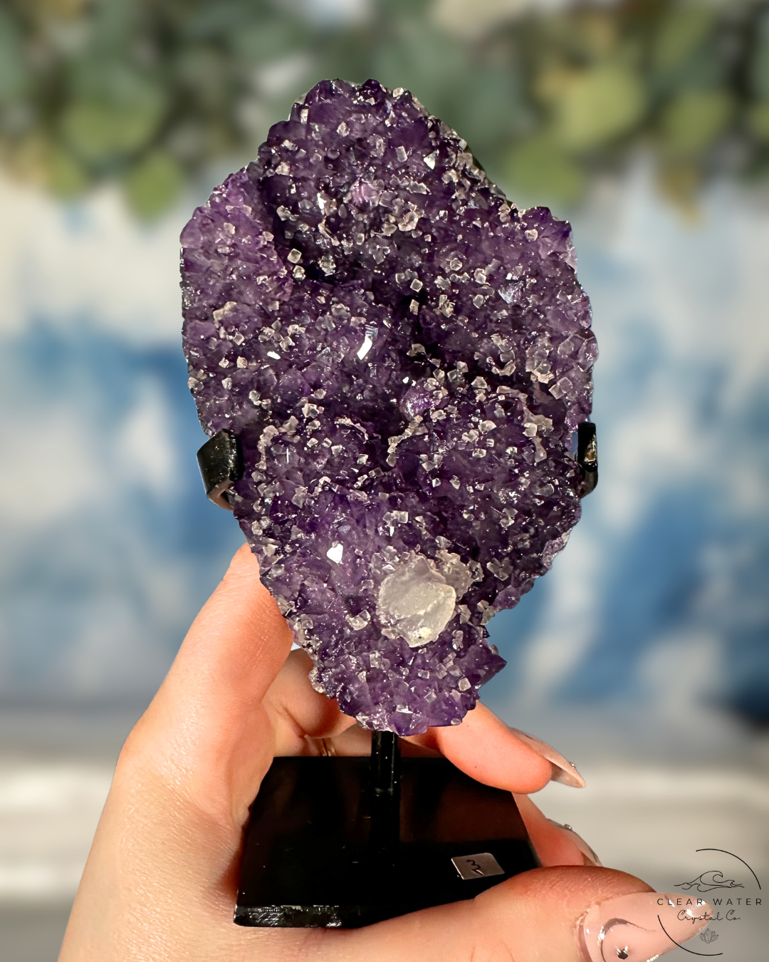 Uruguayan Amethyst on Custom Stand: Violet Constellations
