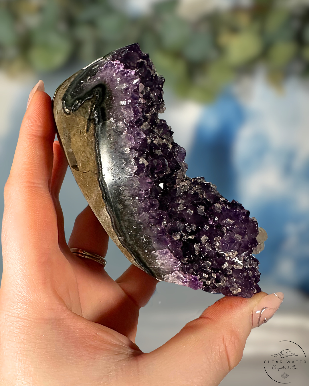 Uruguayan Amethyst on Custom Stand: Violet Constellations