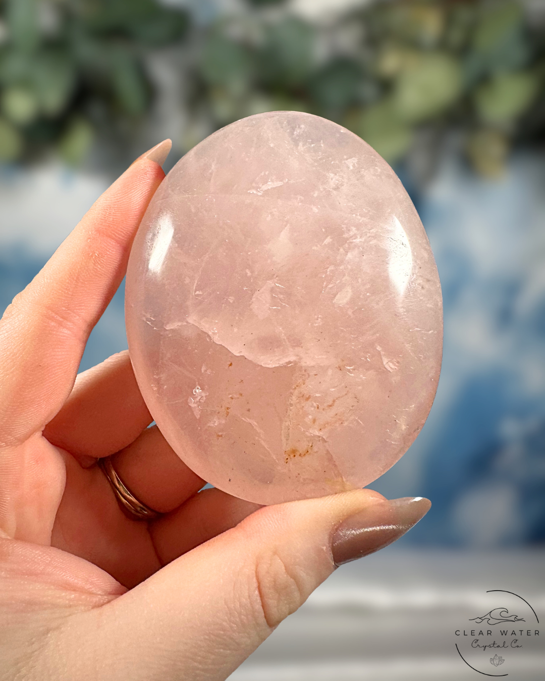 Extra Large Madagascan Rose Quartz Palmstones: Love's Embrace