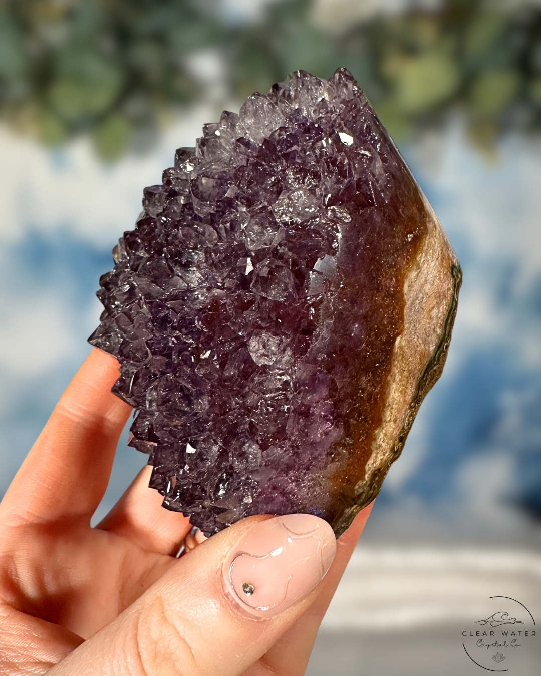 Uruguayan Amethyst on Custom Stand: Deep Berry Bloom