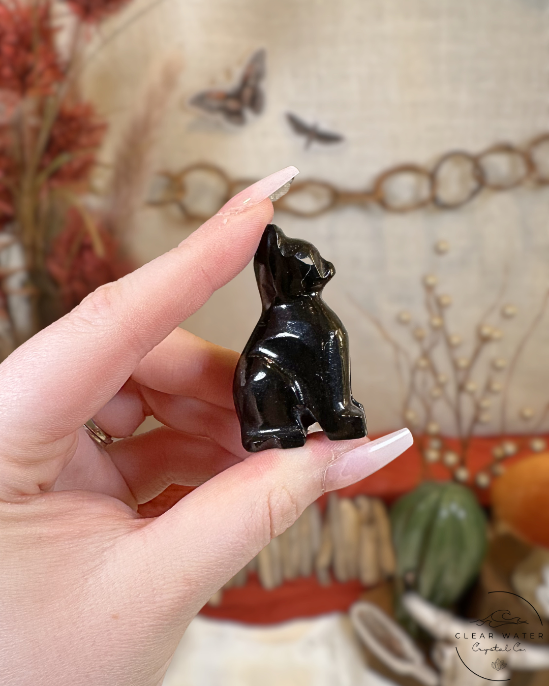 Black Onyx Cat Carving- Mexico