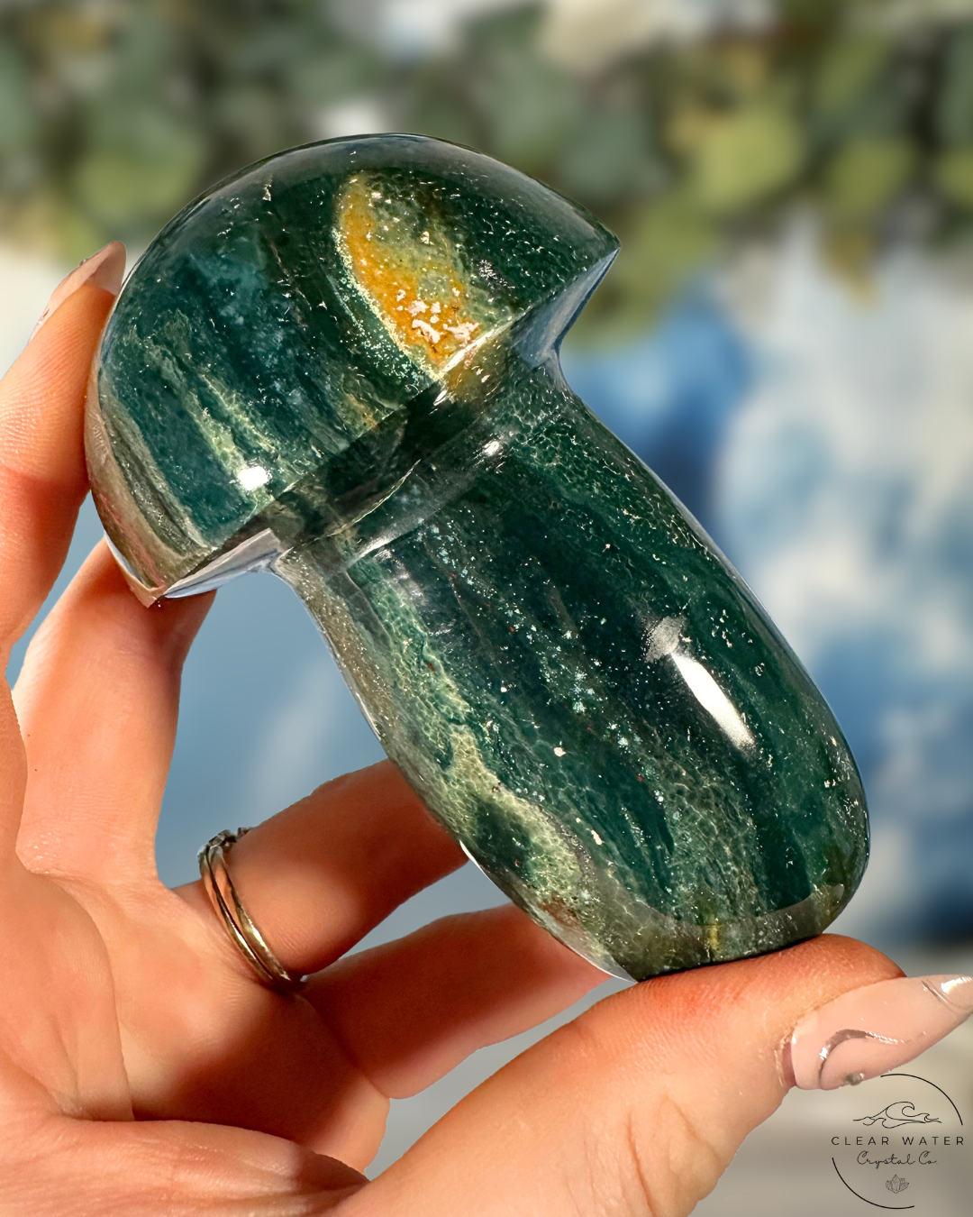Sea Jasper Mushroom Carving