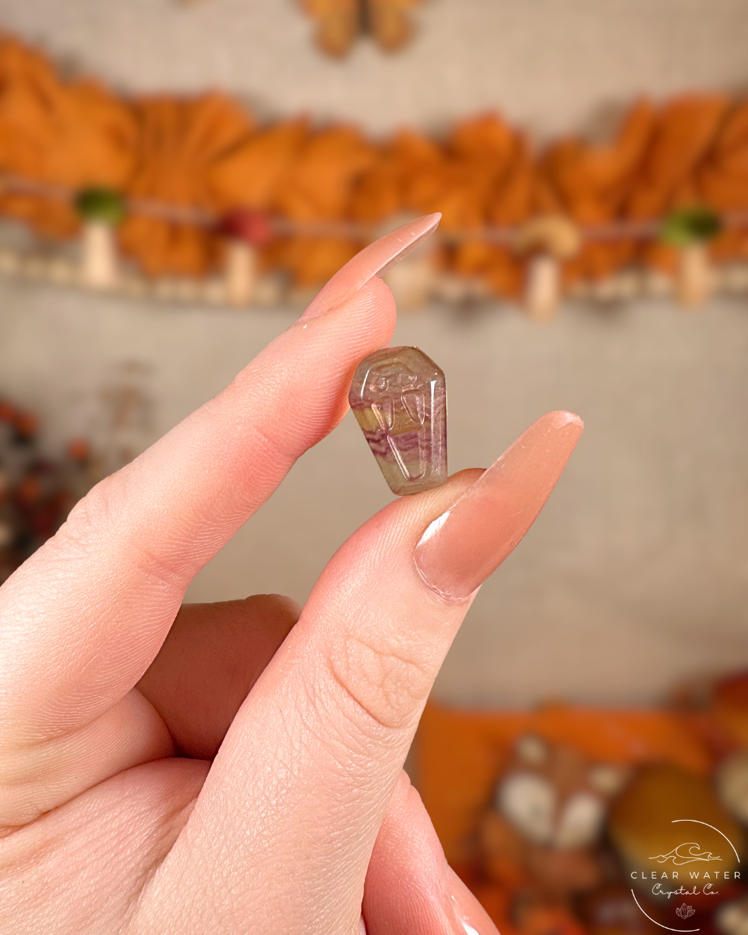 Halloween Fluorite Carvings – Ghosts, Pumpkins and Bats OH MY!