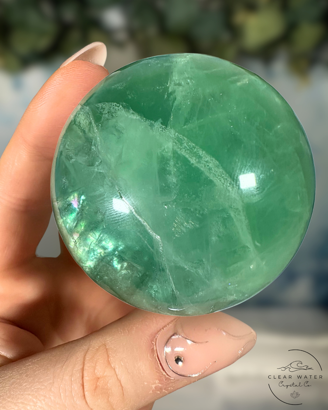Serene Emerald Fluorite Sphere