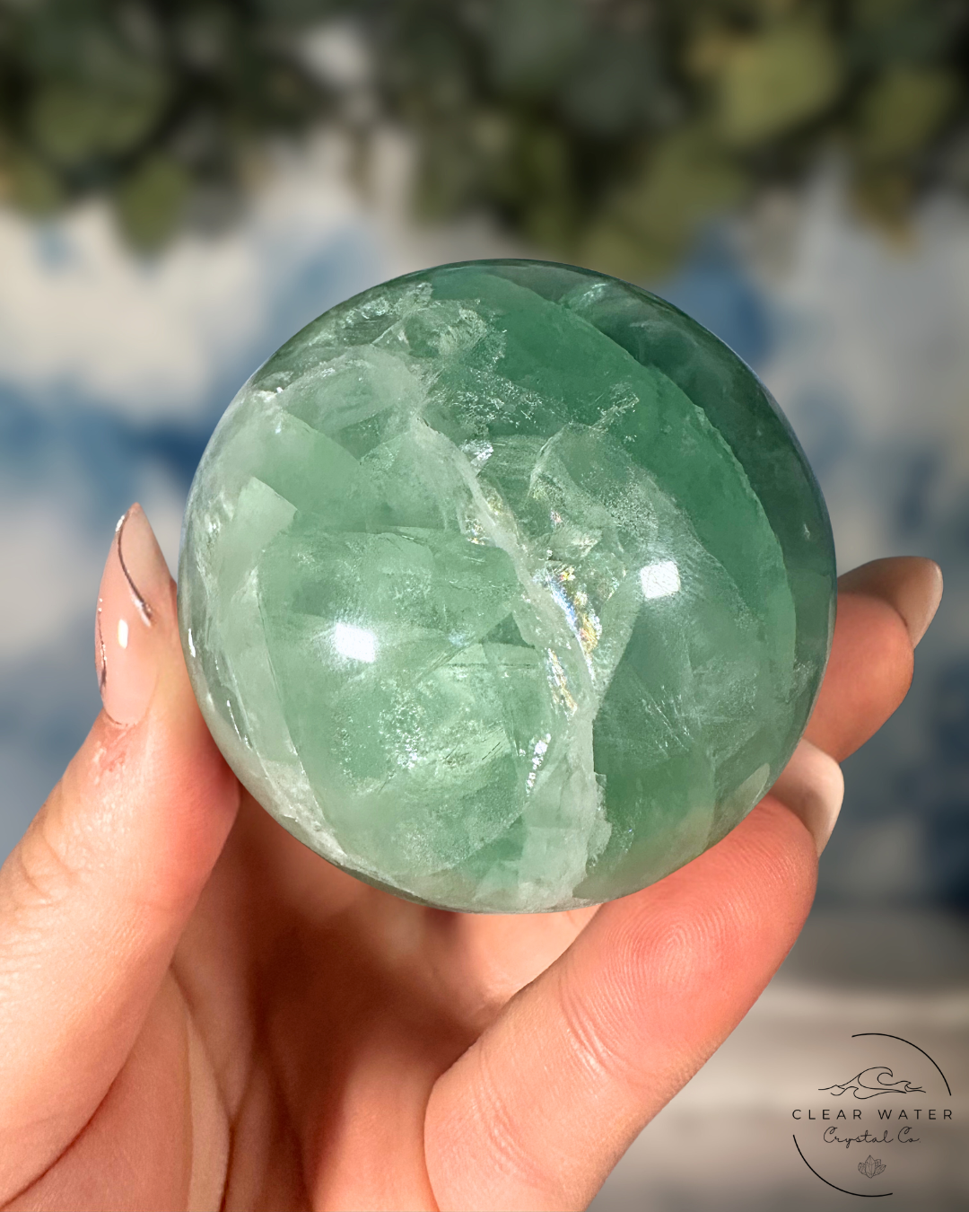 Serene Emerald Fluorite Sphere