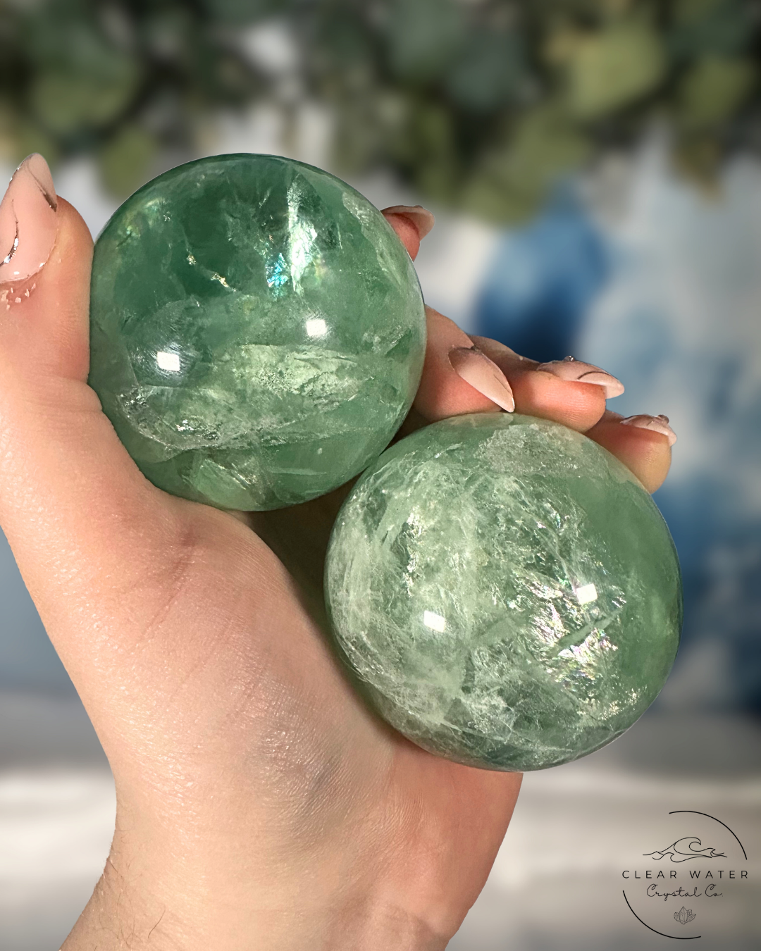 Serene Emerald Fluorite Sphere