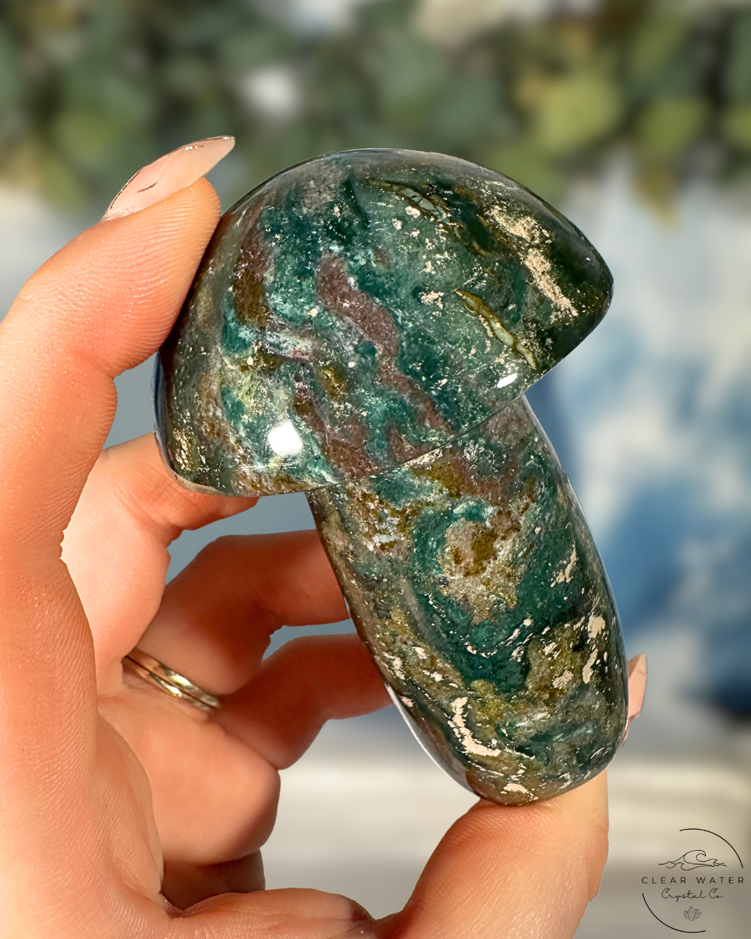 Sea Jasper Mushroom Carving