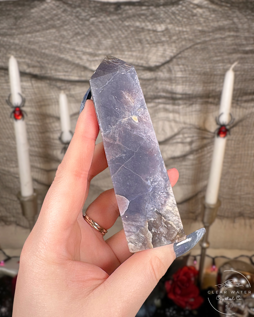 Indonesian Purple Chalcedony Towers