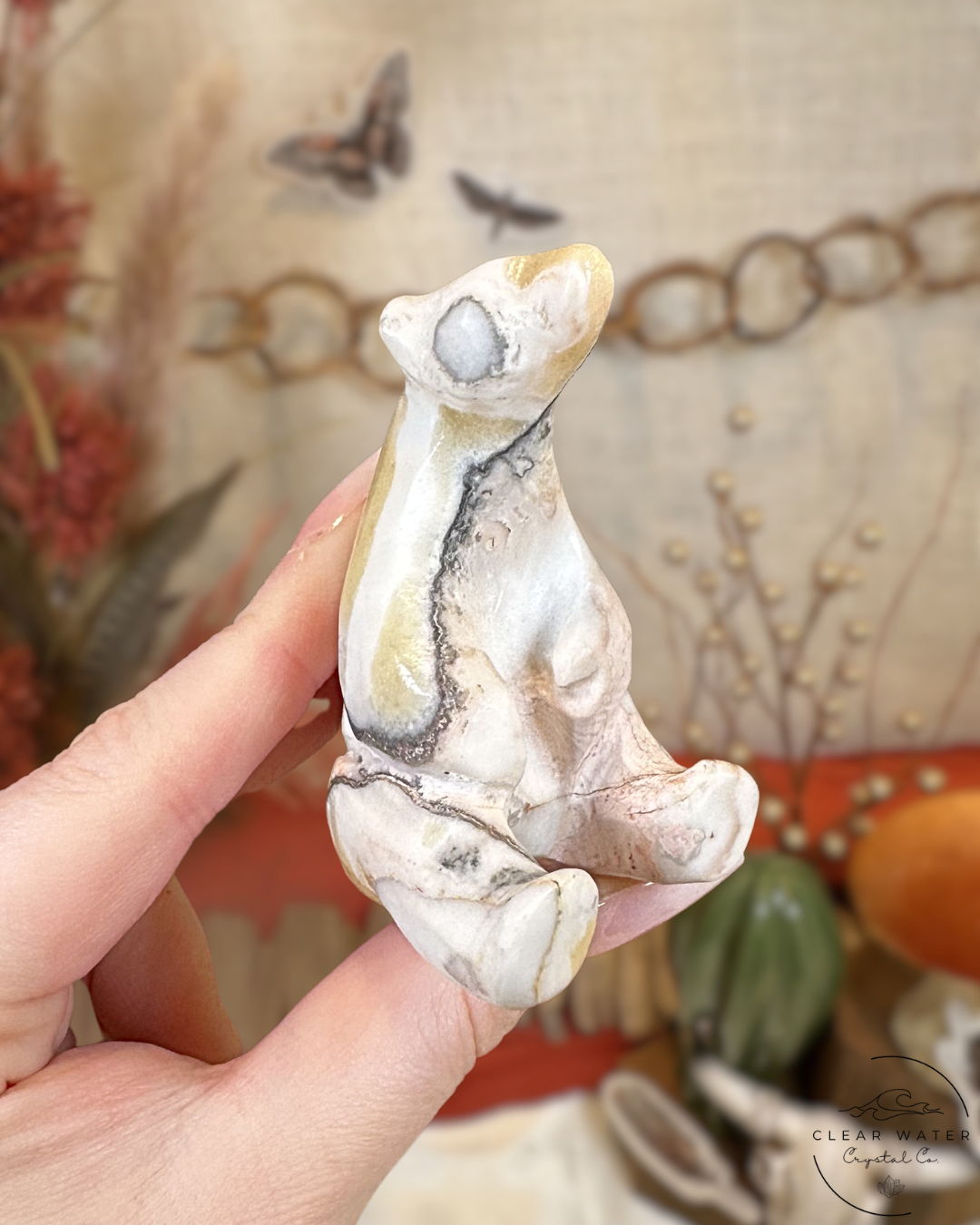 Zebra Calcite Bear Carvings- Mexico