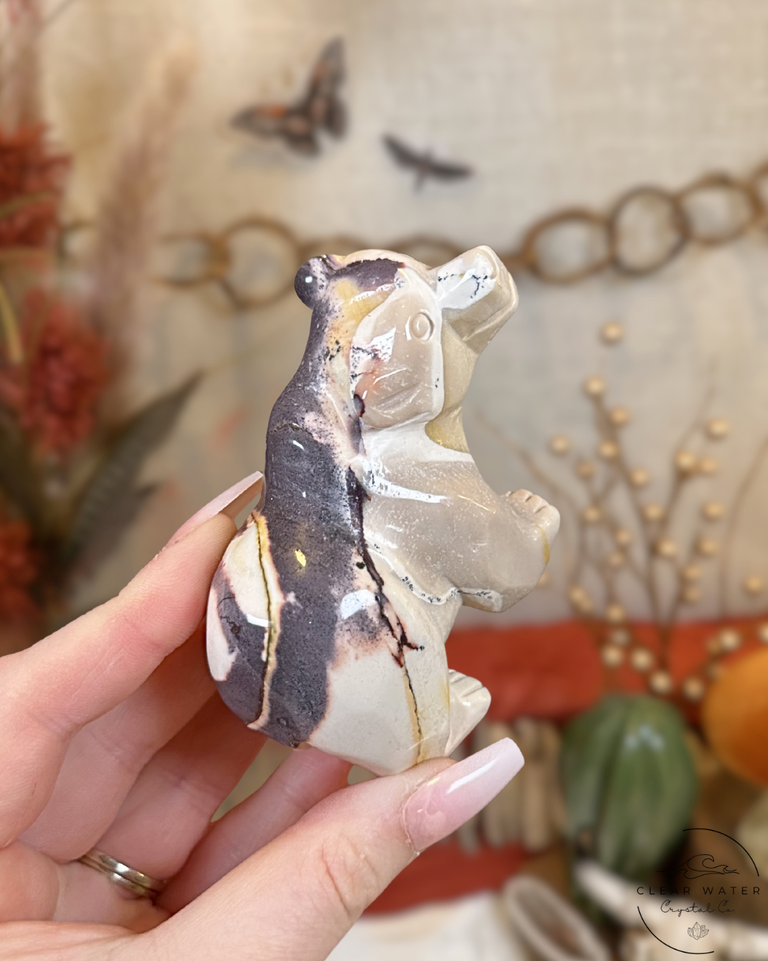 Purple Mookaite Bear Carving