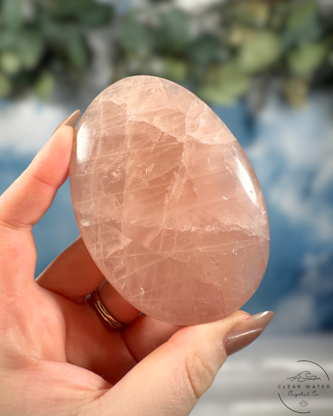 Extra Large Madagascan Rose Quartz Palmstones: Love's Embrace