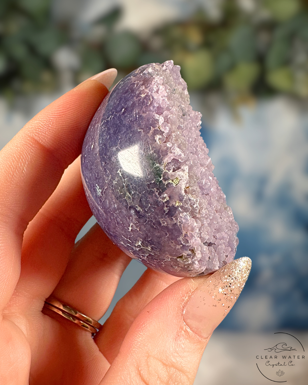 Half-Polished Grape Agate Spheres: Mystical Harvest