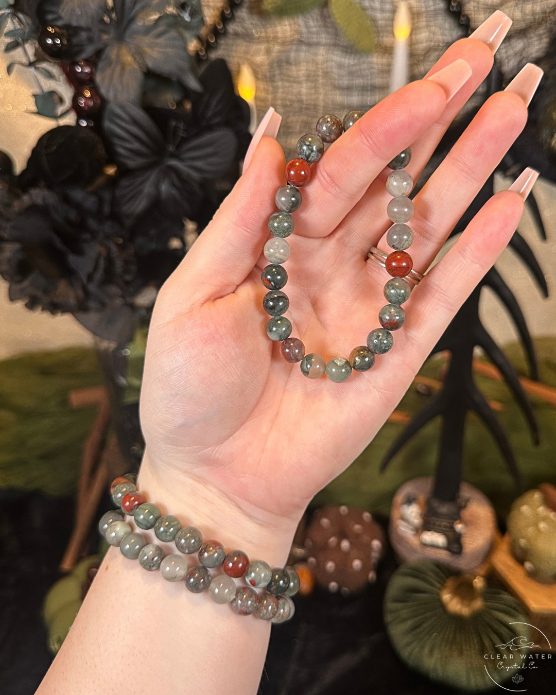 Bloodstone Beaded Bracelet
