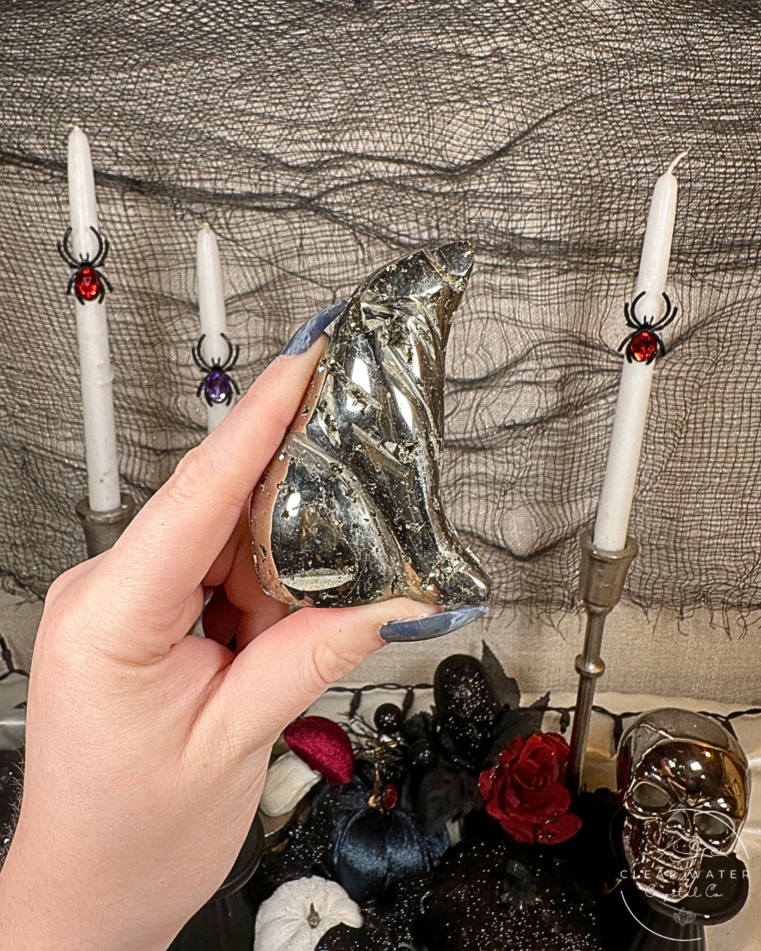 Pyrite Wolf Carvings