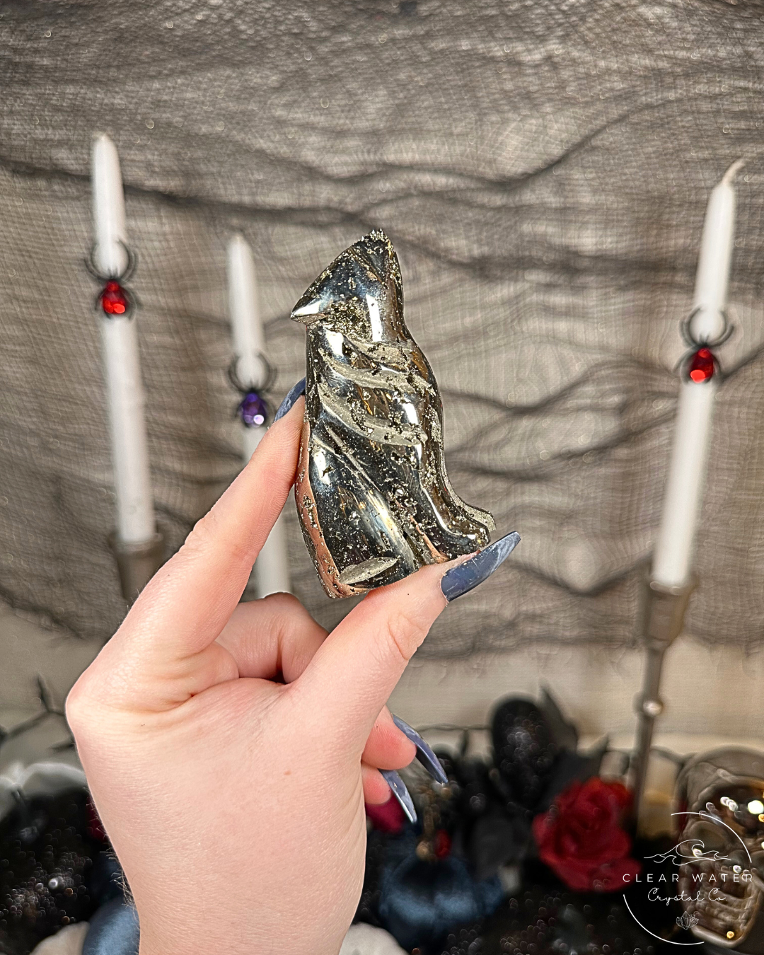 Pyrite Wolf Carvings